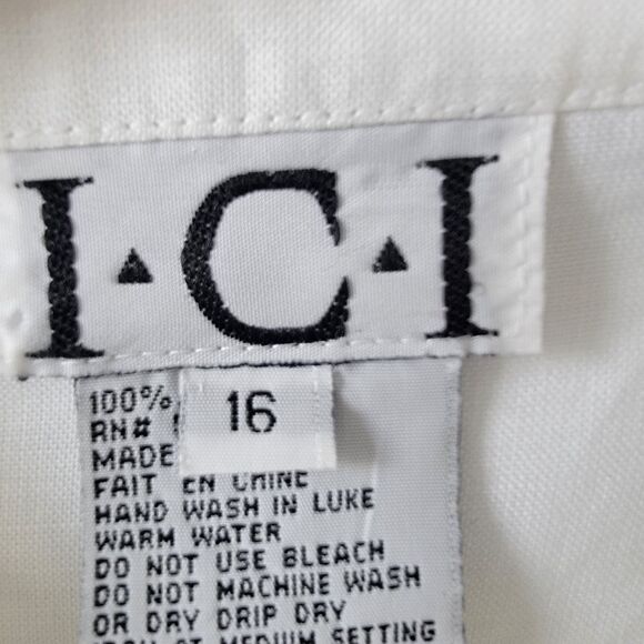 Rene Margo I.C .I women's 100% linen sleeveless shirt size 16 embroidery - Picture 7 of 8